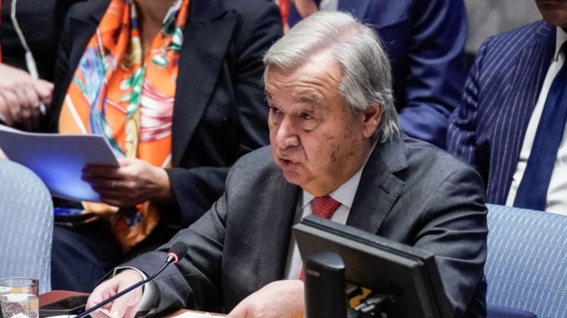 Guterres critica "escalada de bombardeos sin precedentes" de Israel contra Gaza