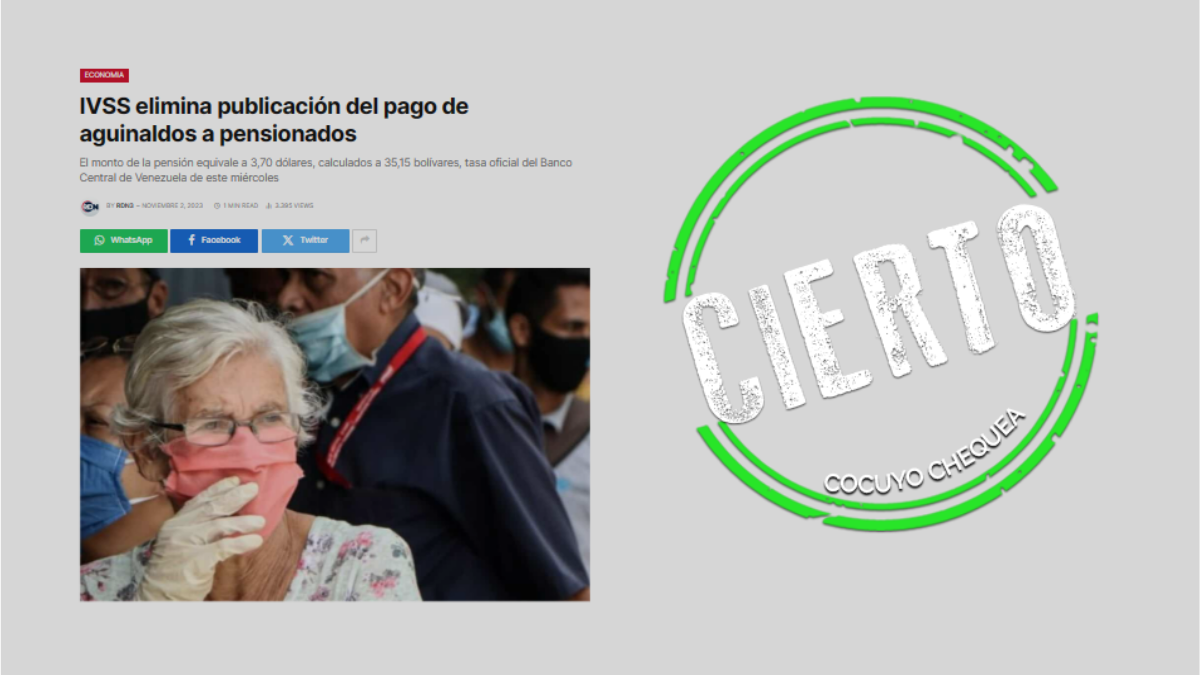 ¿IVSS eliminó publicación sobre el pago de aguinaldos a pensionados y jubilados?