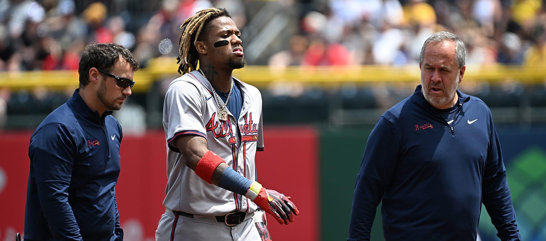 Los mensajes de los Bravos y Tiburones tras la lesión de Acuña Jr.