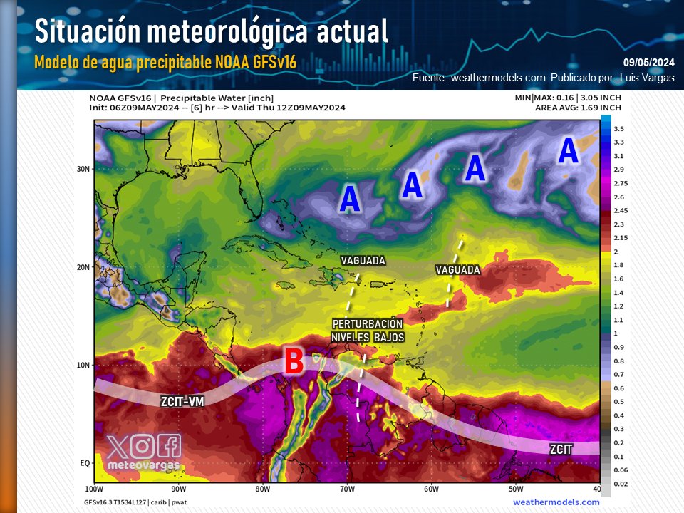 Lluvias se sentirán en el sur, centro y occidente de Venezuela este 9 de mayo