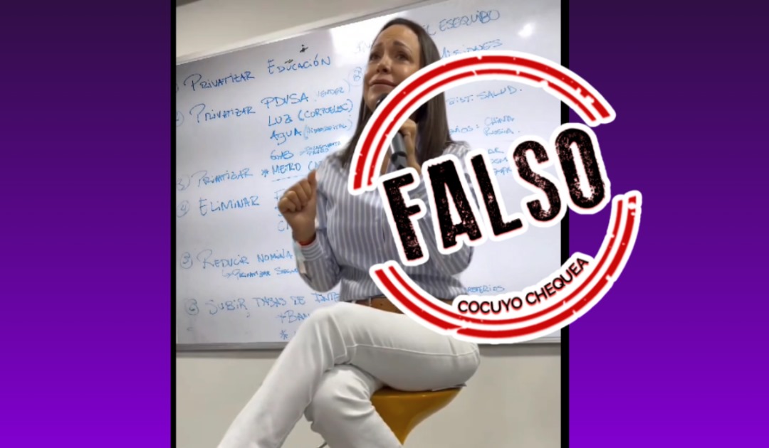 María Corina Machado falso video pizarra privatización