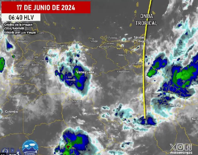 Onda tropical 10 provocará lluvias en Venezuela este 17 de junio