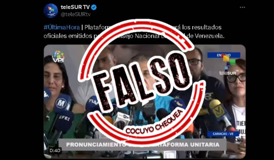 Falso no reconocimiento de resultados del CNE