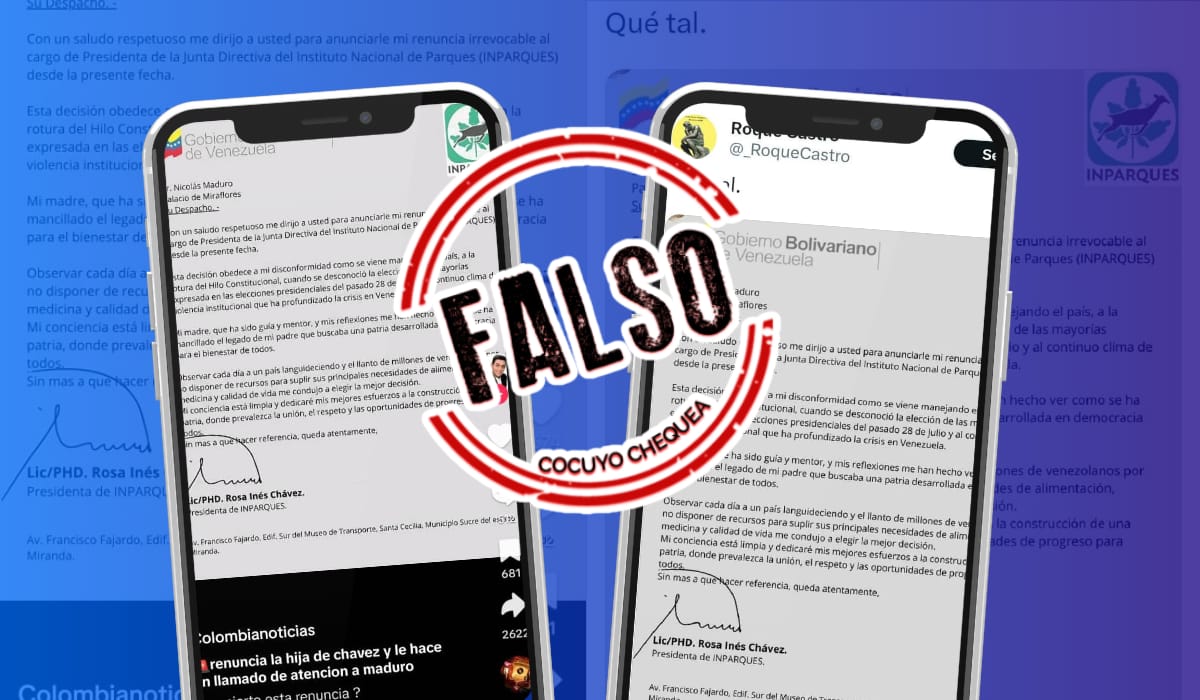 La presunta carta está firmada por Rosa Inés Chávez, aunque el nombre legal de la hija menor de Hugo Chávez es Rosinés