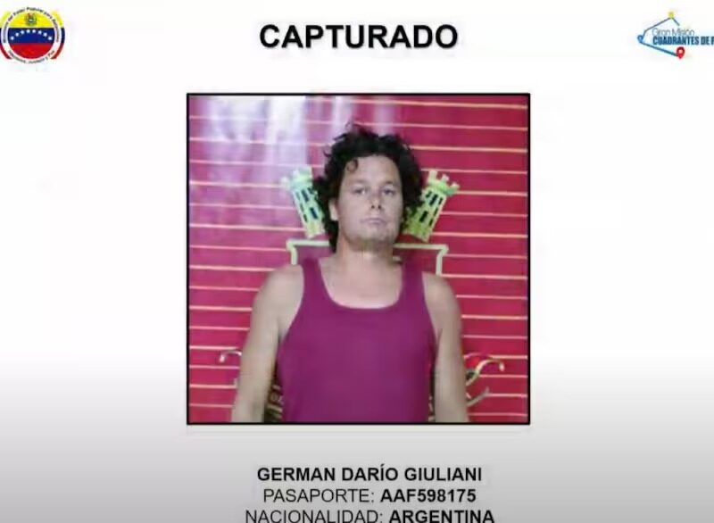 Cancillería argentina emite alerta consular por detención de nuevo ciudadano de ese país en Venezuela