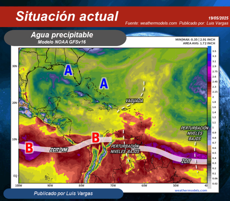 Inameh pronostica lluvias en oriente, sur, centro occidente y los Andes durante toda la semana