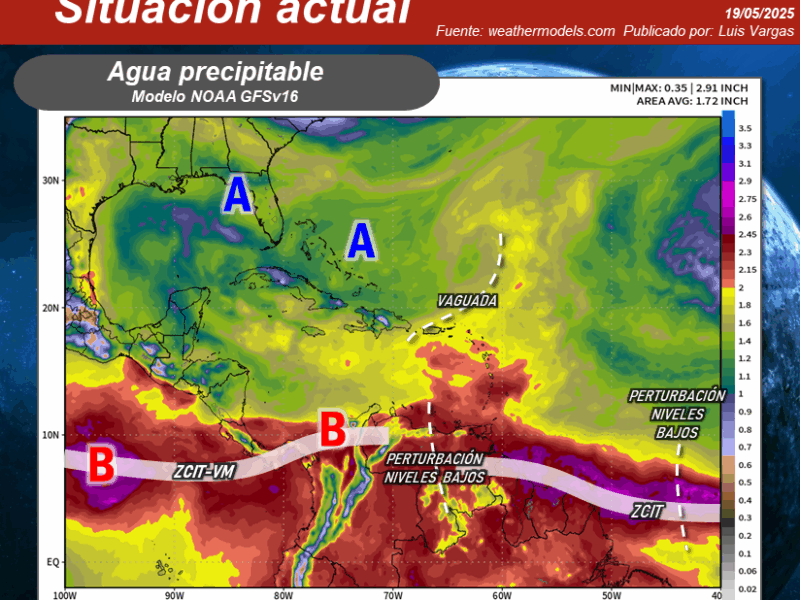 Inameh pronostica lluvias en oriente, sur, centro occidente y los Andes durante toda la semana