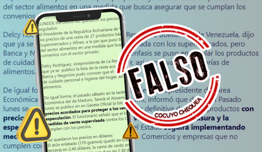falsa cadena precios sundde
