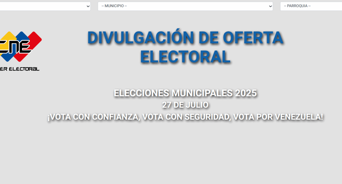 CNE divulga oferta electoral para los comicios de alcaldes y concejales 