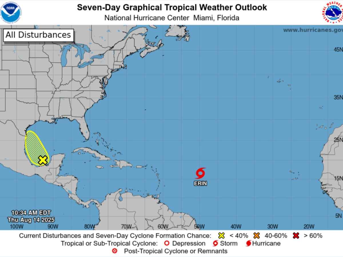 Paso de huracán Erin frente a Venezuela incrementará lluvias el fin de semana