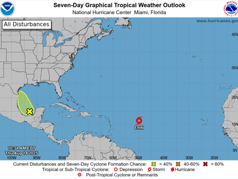 Paso de Erin frente a Venezuela incrementará lluvias el fin de semana