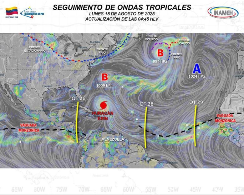 Dos ondas tropicales dejarán lluvias en Venezuela esta semana