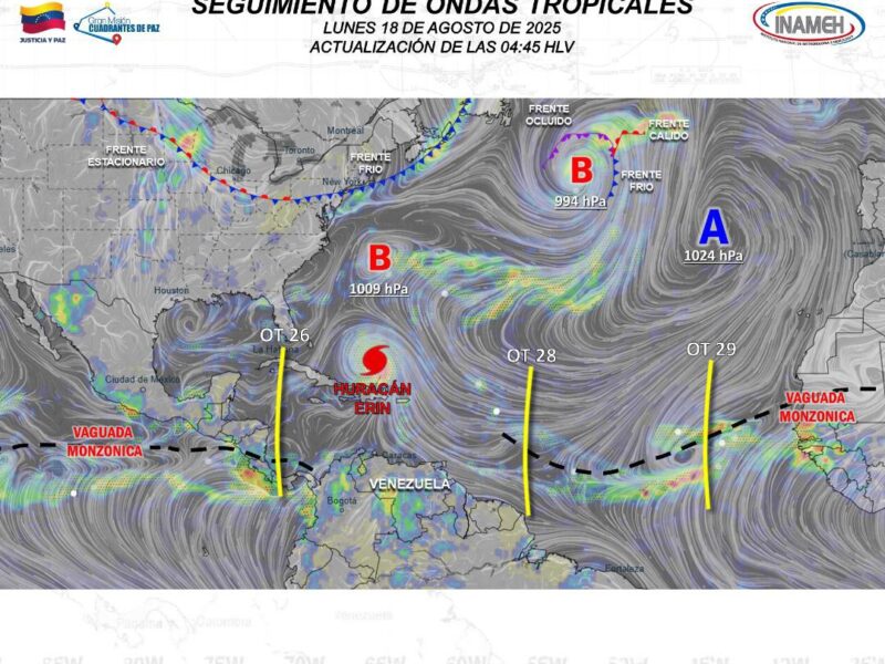Dos ondas tropicales dejarán lluvias en Venezuela esta semana