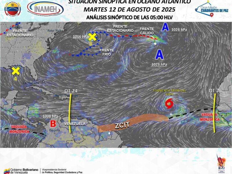 Lluvias en zonas de Venezuela este 12 de agosto
