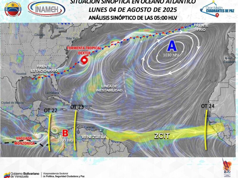 Lluvias de oriente a occidente este lunes 4 de agosto en Venezuela